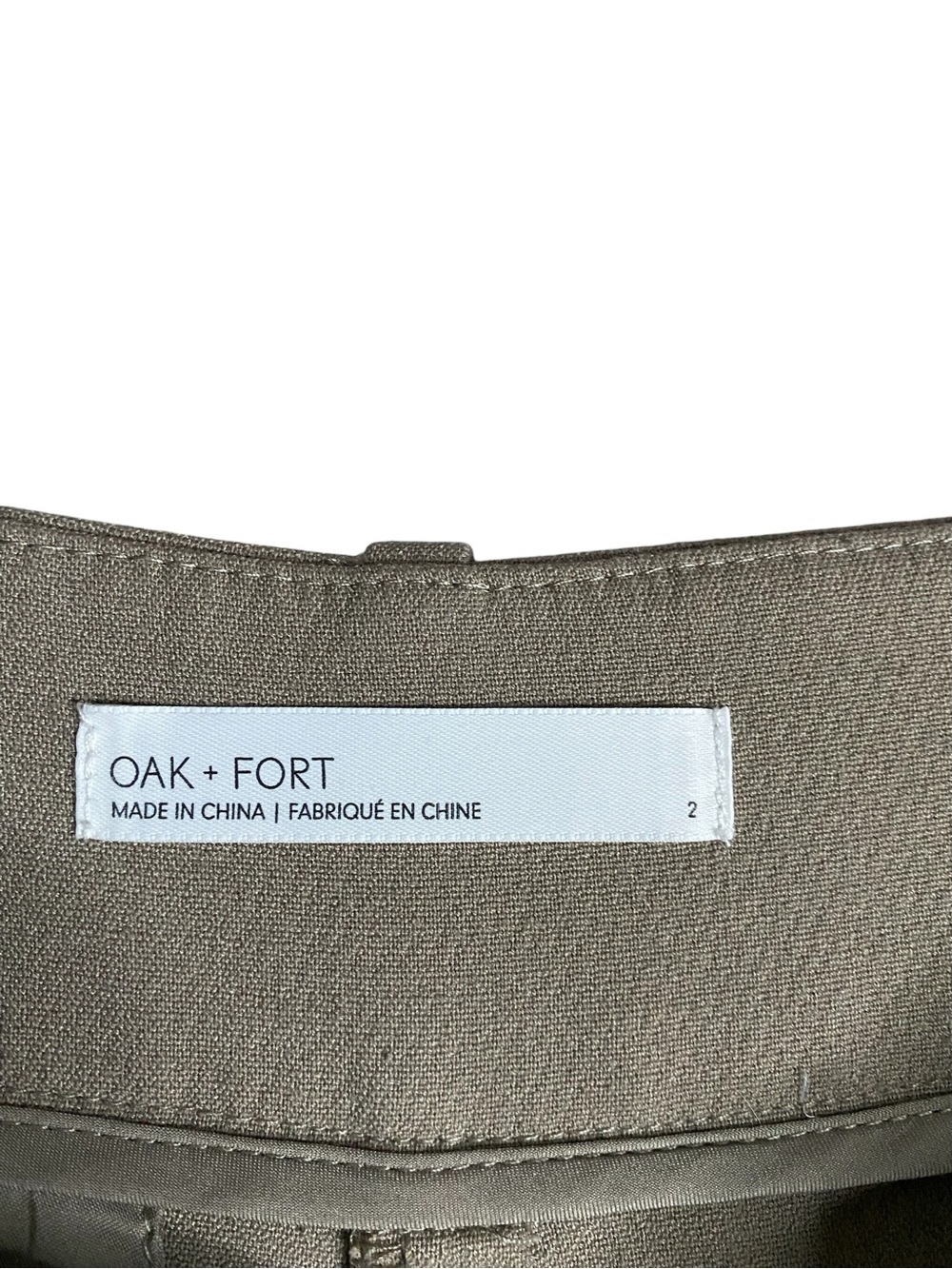 OAK + FORT Women’s Straight Leg High Waisted Trousers in Winter Twig - Picture 7 of 10